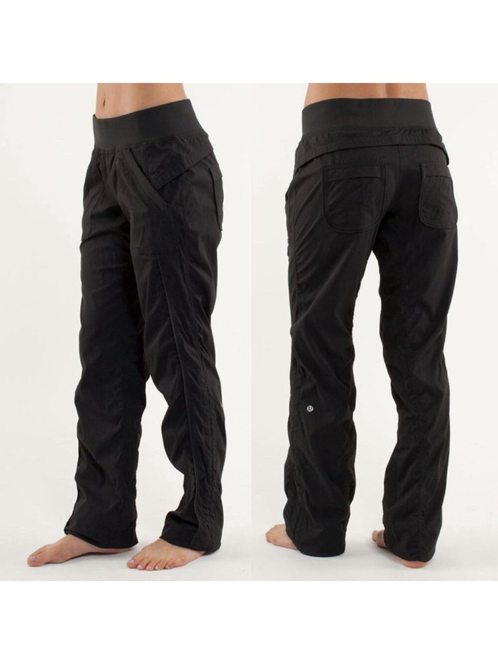 Lululemon Black Quick Step Track Pants Athletic Workout Straight Leg Women’s 8